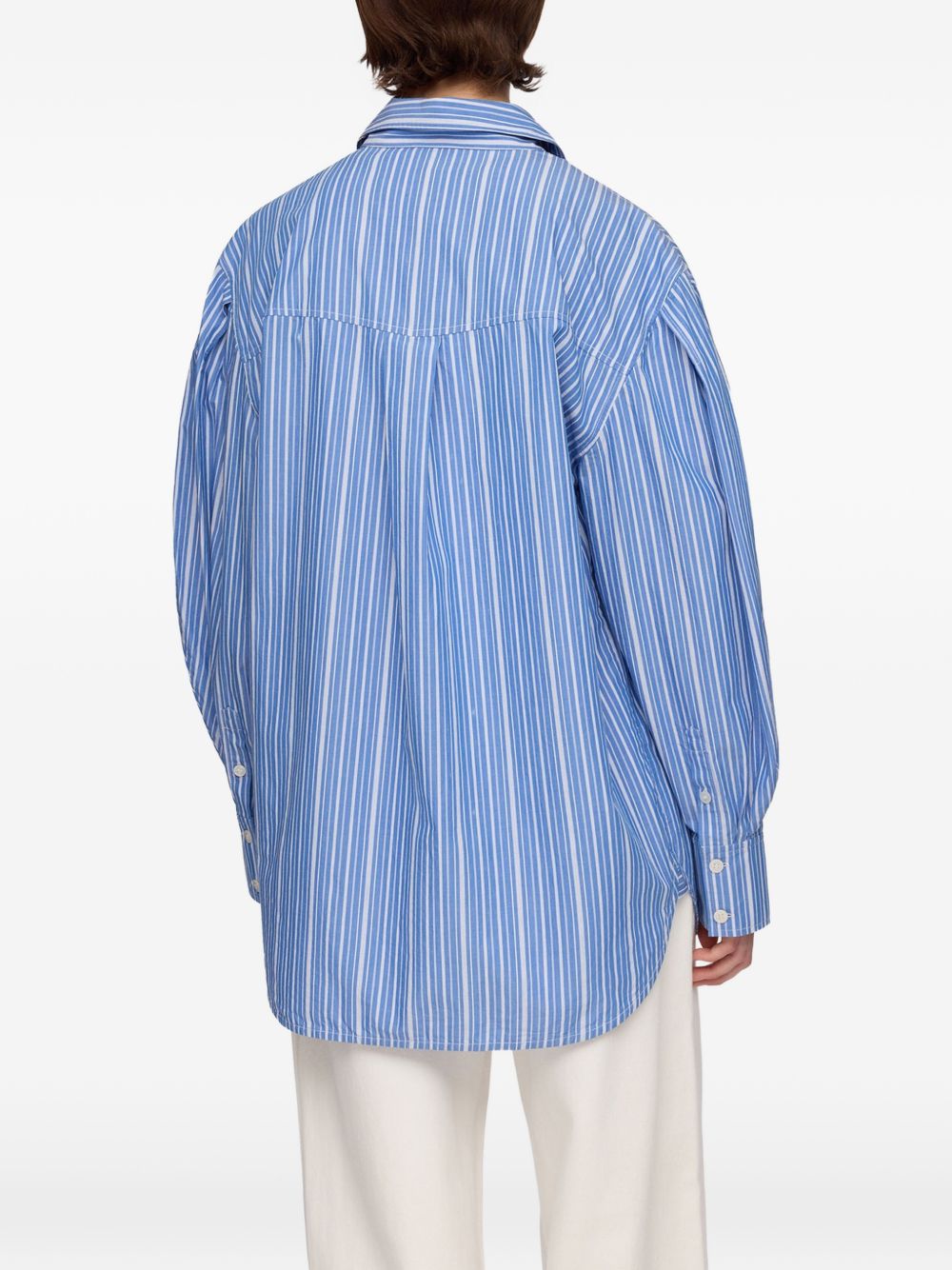 Ganni Women Striped Organic Cotton Shirt