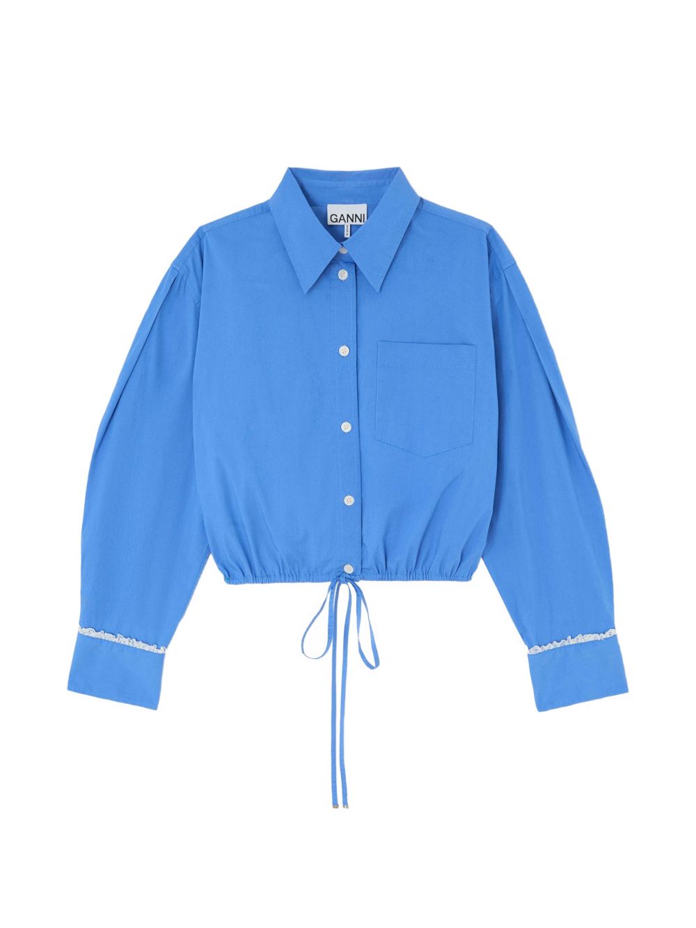 Ganni Women Organic Cotton Cropped Shirt