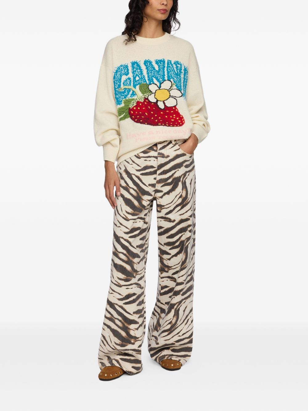 Ganni Women Wool Crewneck Sweater