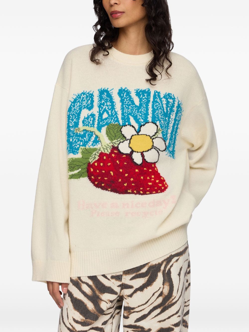 Ganni Women Wool Crewneck Sweater