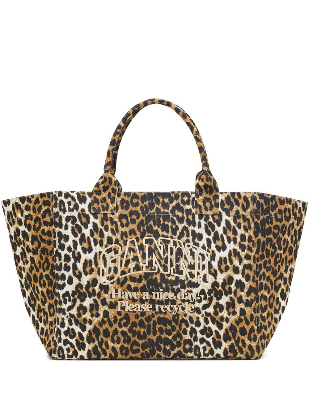 Ganni Women Xxl Cotton Tote Bag