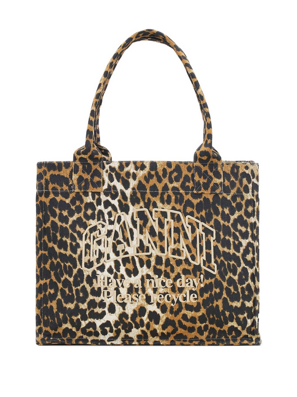 Ganni Women Large Cotton Tote Bag