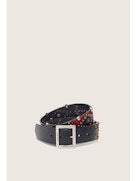 Golden Goose Women Belt Sierra Washed Leather With Horsy Details Studs And Star