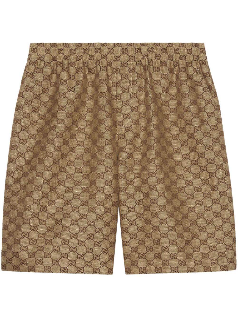 Gucci Men Gg Supreme Linen Shorts