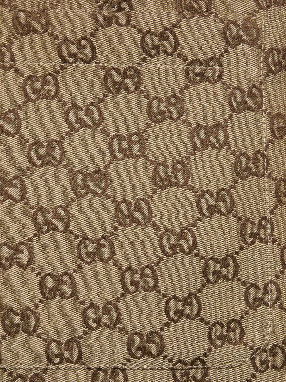 Gucci Men Gg Supreme Linen Shorts