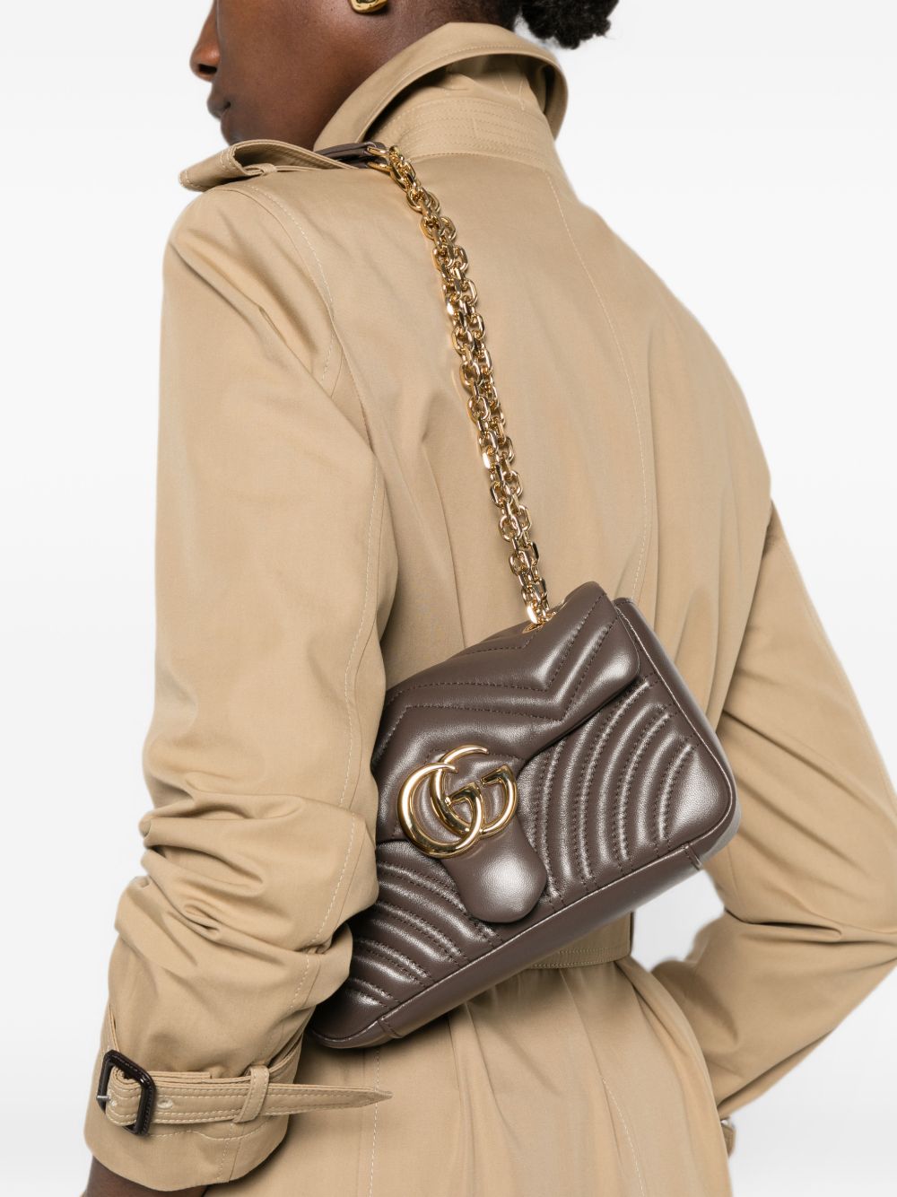 Gucci Women Gg Marmont Small Leather Shoulder Bag