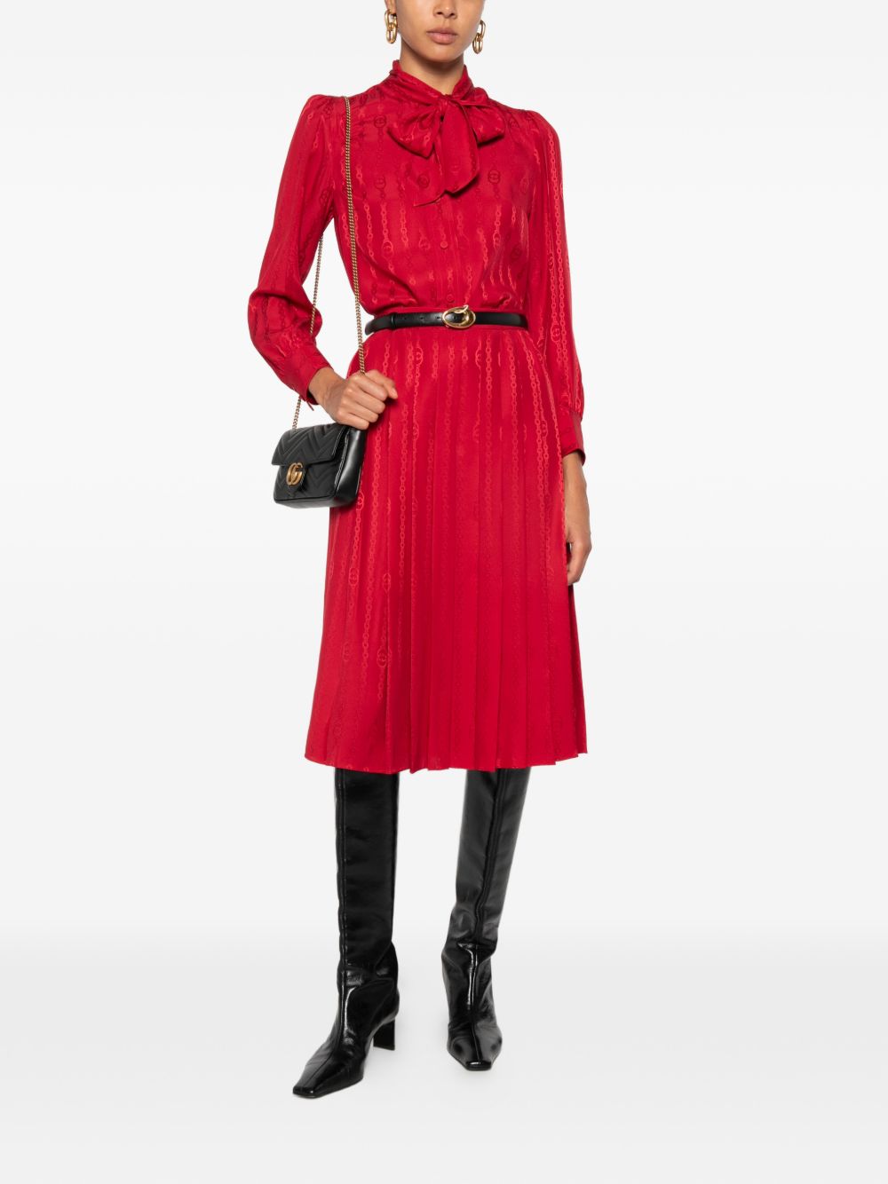 Gucci Women Silk Midi Skirt