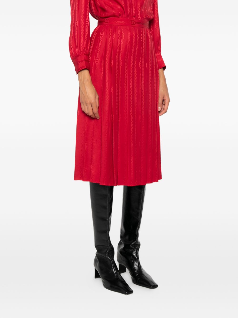 Gucci Women Silk Midi Skirt