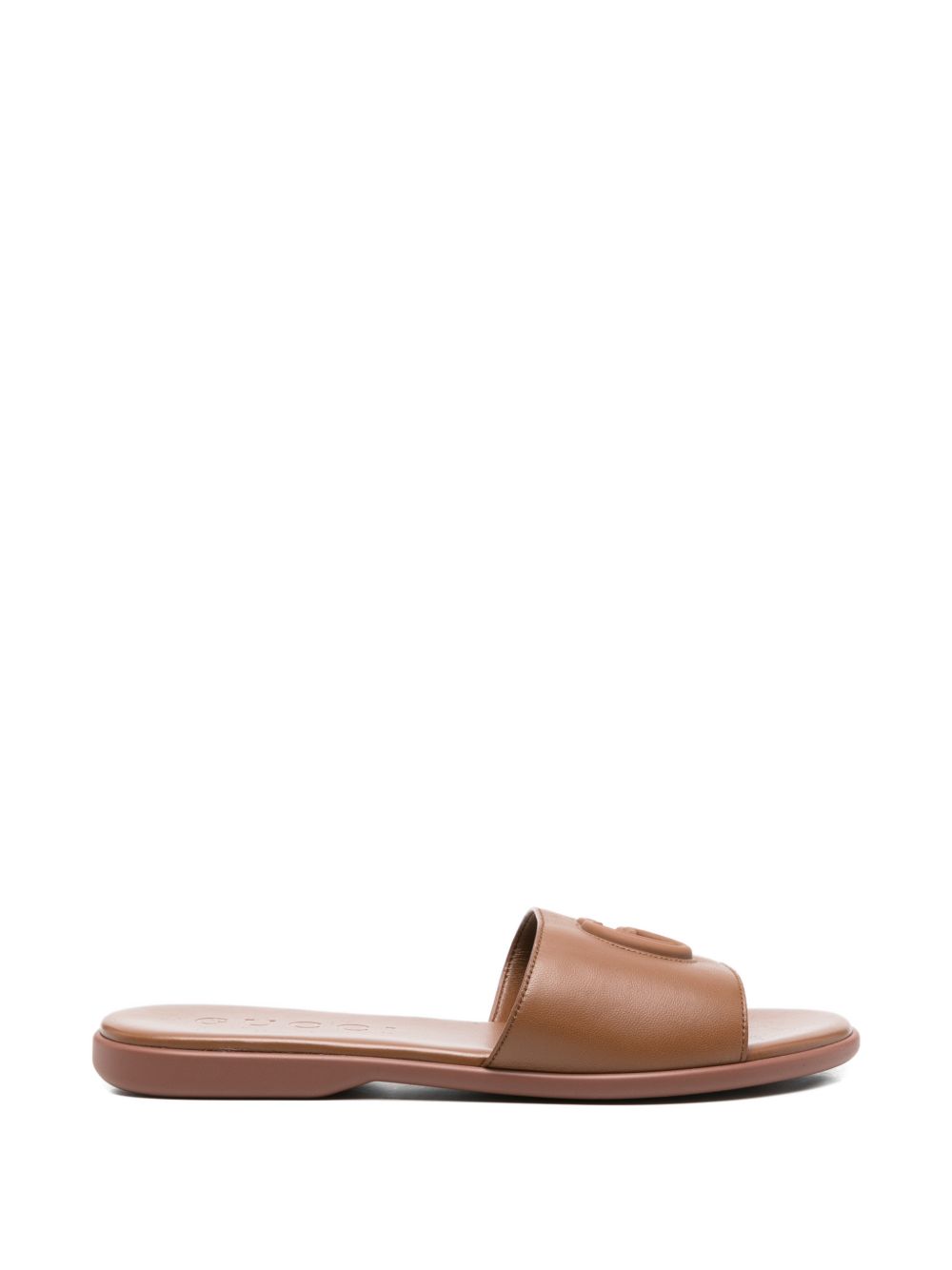 Gucci Women Double G Leather Falt Sandals