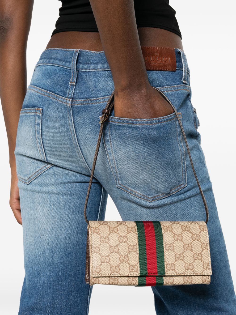 Gucci Women Web Detail Mini Pouch