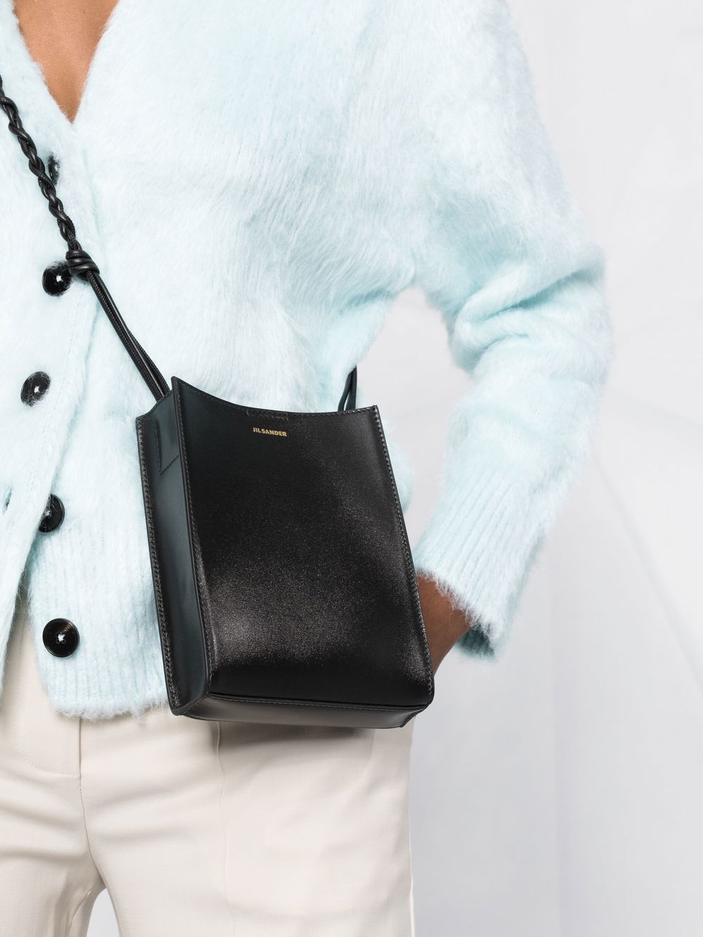 Jil Sander Women Tangle Small Leather Crossbody Bag
