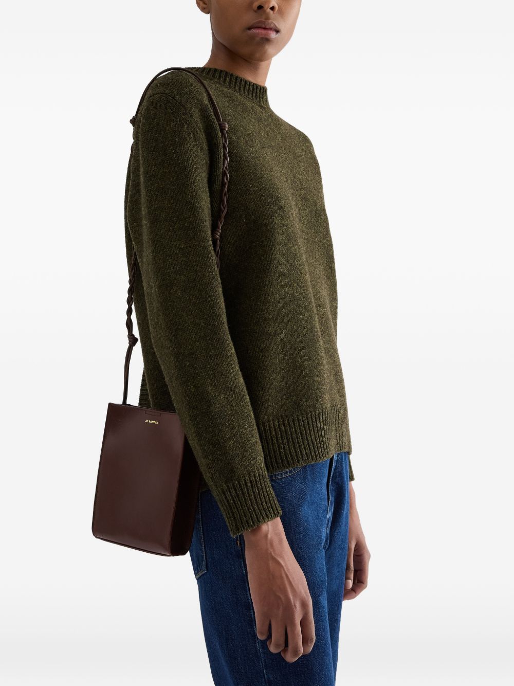 Jil Sander Women Tangle Small Leather Crossbody Bag