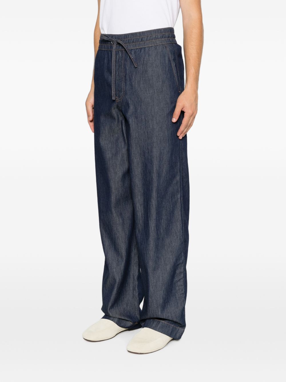 Loewe Men Denim Wide-Leg Trousers