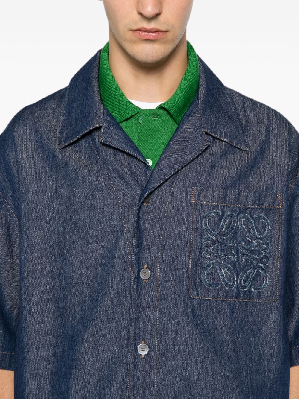 Loewe Men Anagram Denim Shirt