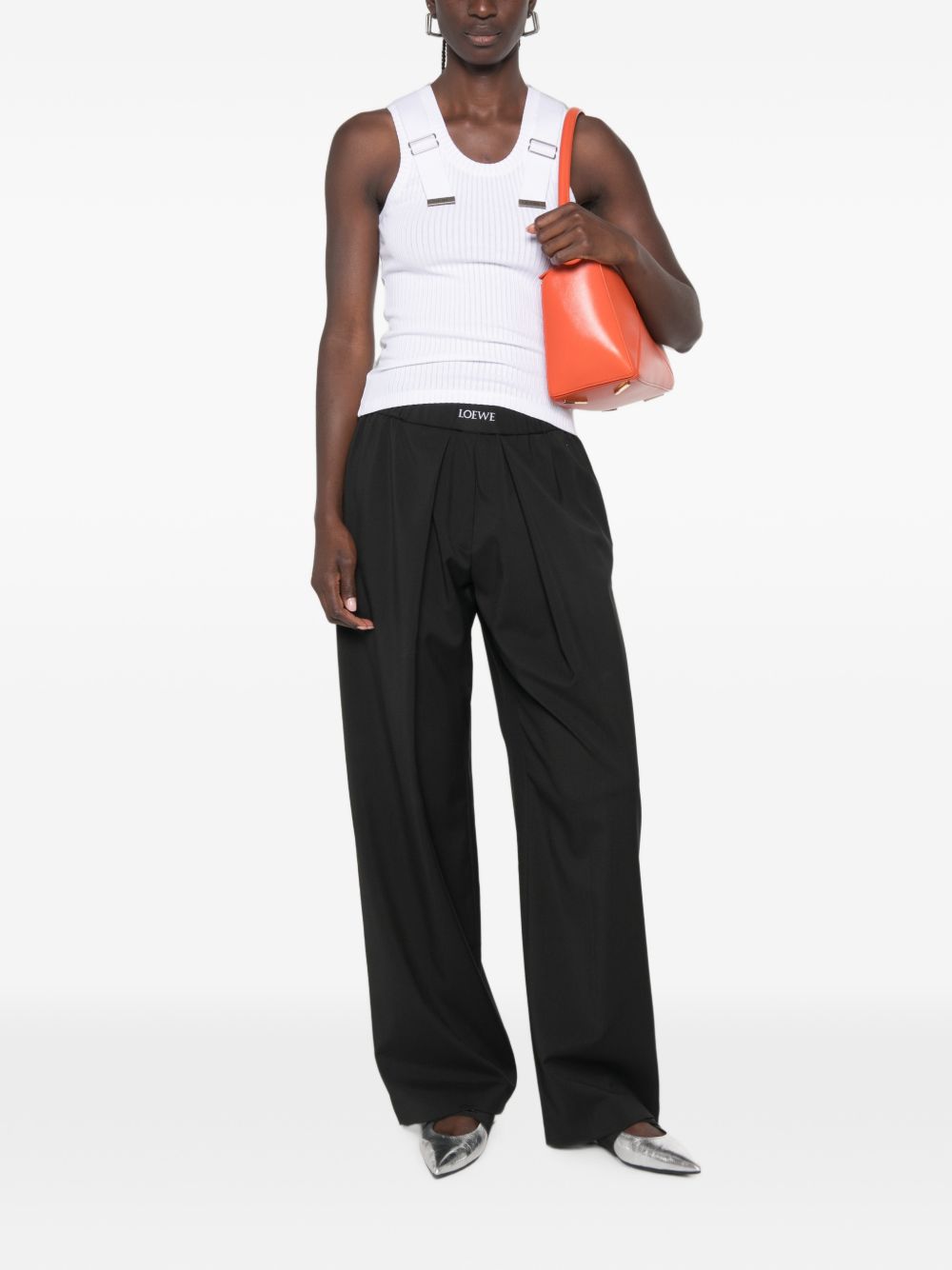 Loewe Women Wool Wide-Leg Trousers