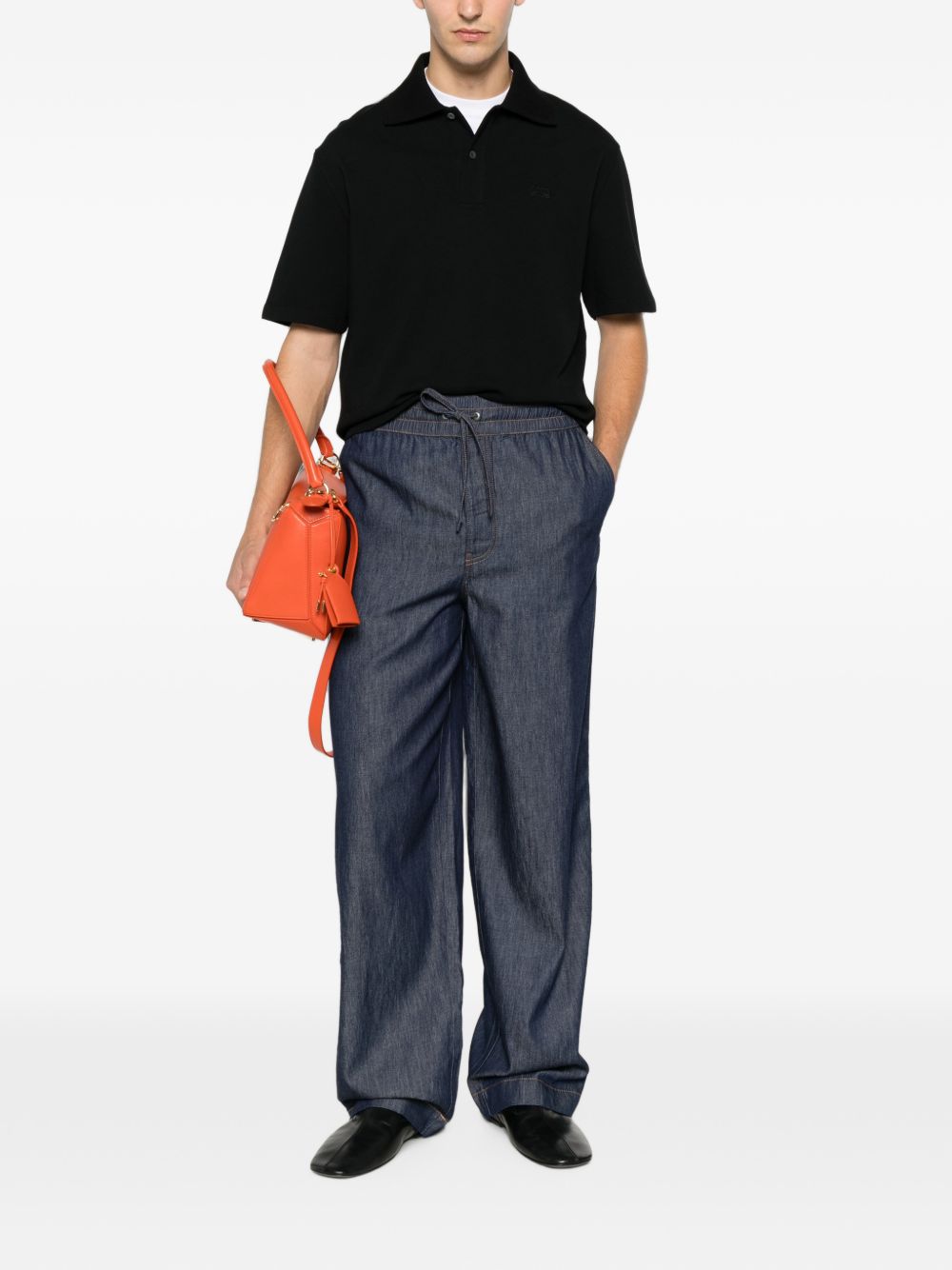Loewe Men Anagram Cotton Polo Shirt