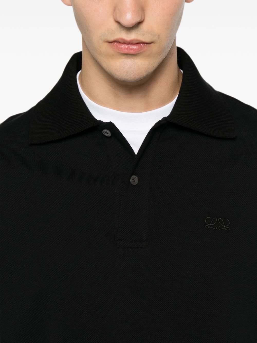 Loewe Men Anagram Cotton Polo Shirt