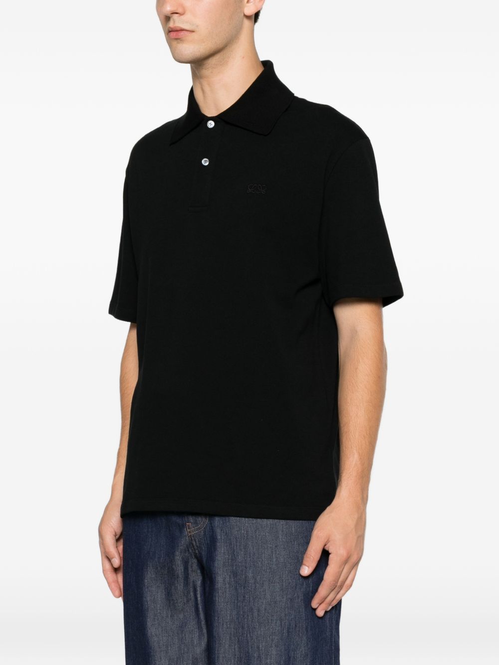 Loewe Men Anagram Cotton Polo Shirt