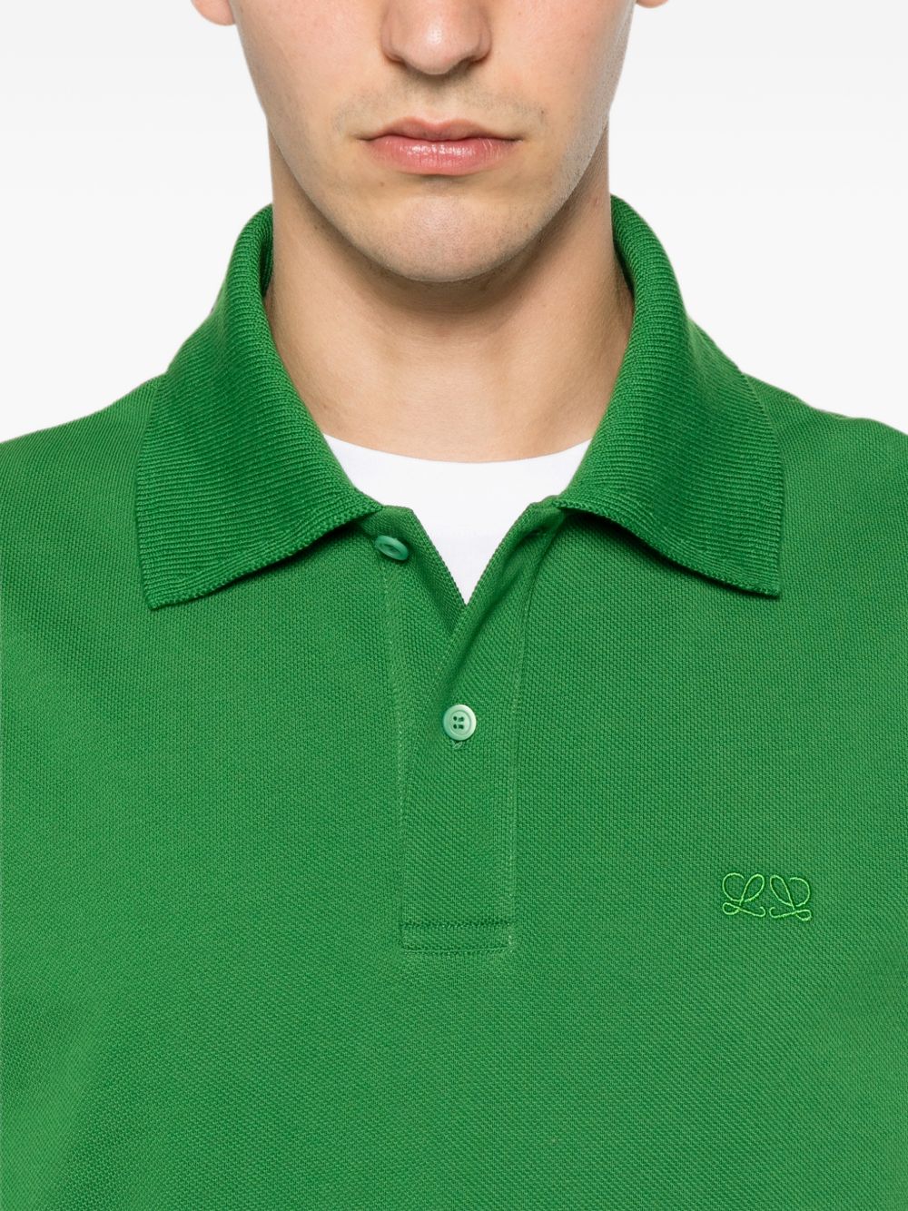 Loewe Men Anagram Cotton Polo Shirt
