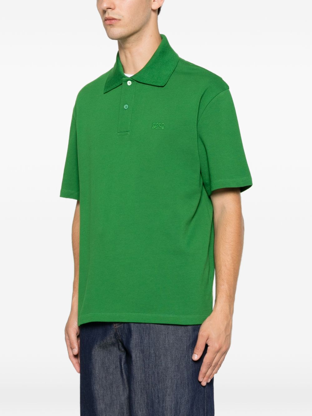 Loewe Men Anagram Cotton Polo Shirt