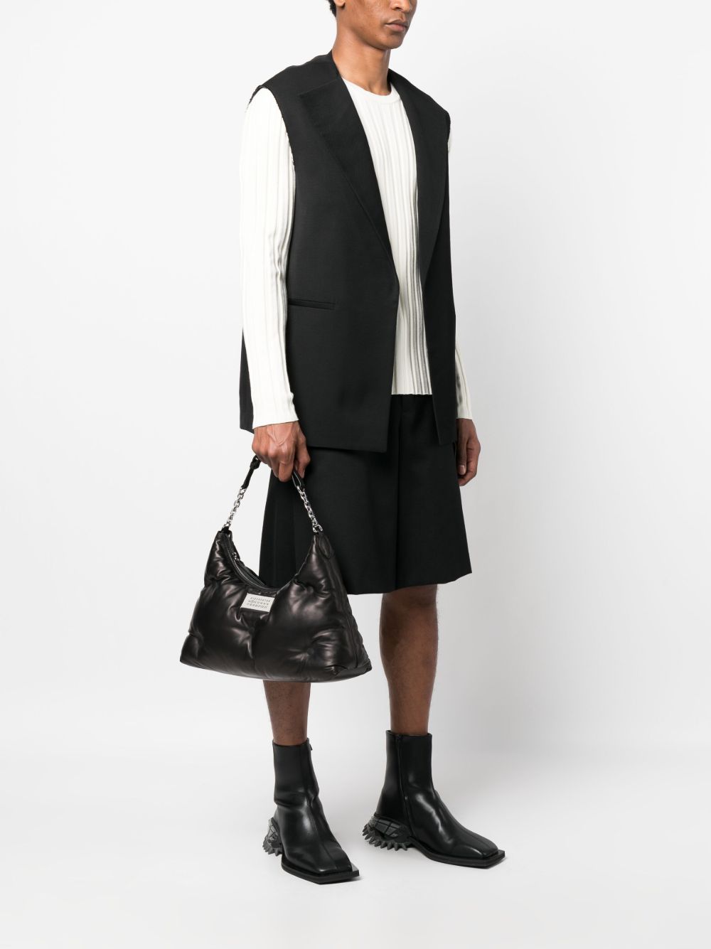 Maison Margiela Women Glam Slam Medium Leather Hobo Bag