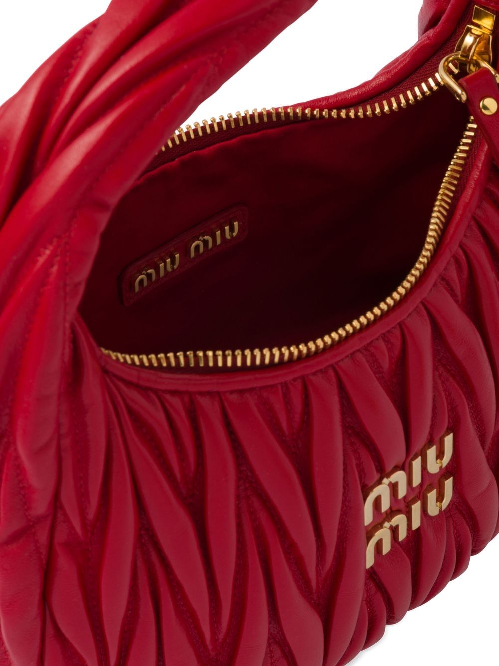 Miu Miu Women Wander Small Leather Hobo Bag