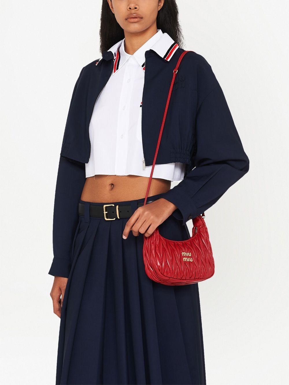 Miu Miu Women Wander Small Leather Hobo Bag