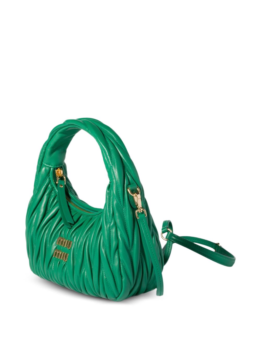 Miu Miu Women Wander Small Leather Hobo Bag