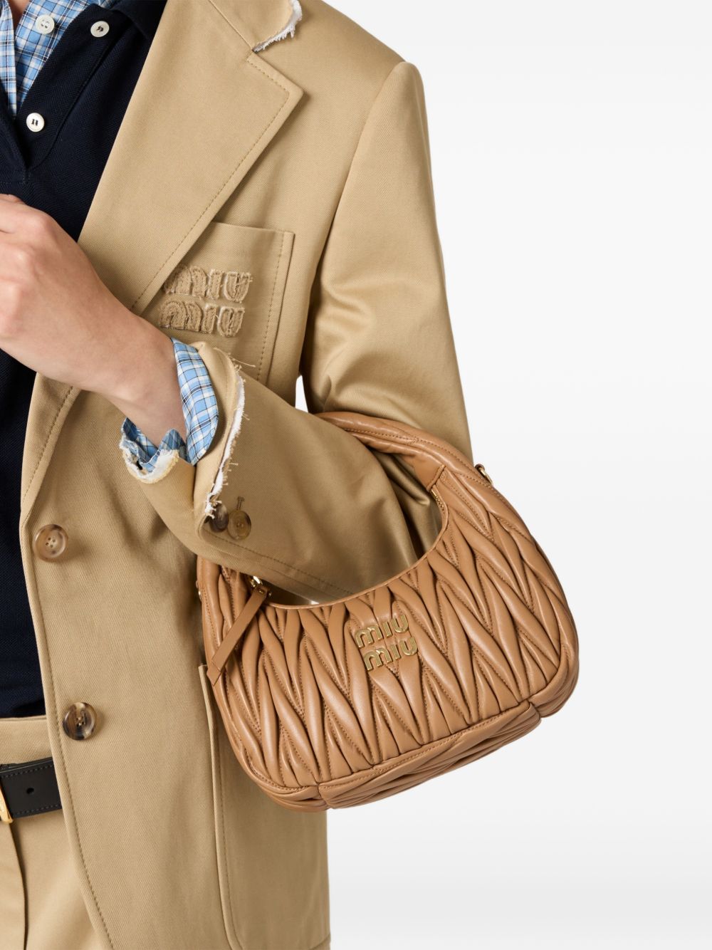 Miu Miu Women Wander Small Leather Hobo Bag