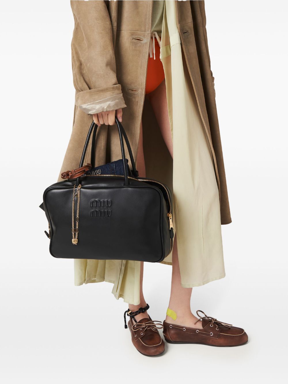 Miu Miu Women Beau Large Leather Handbag