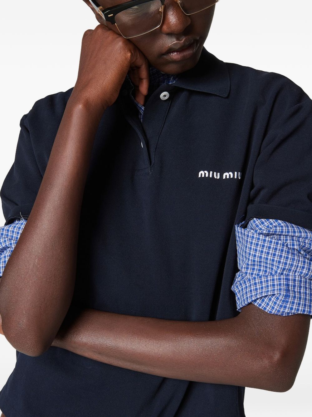 Miu Miu Women Checked Cotton Shirt