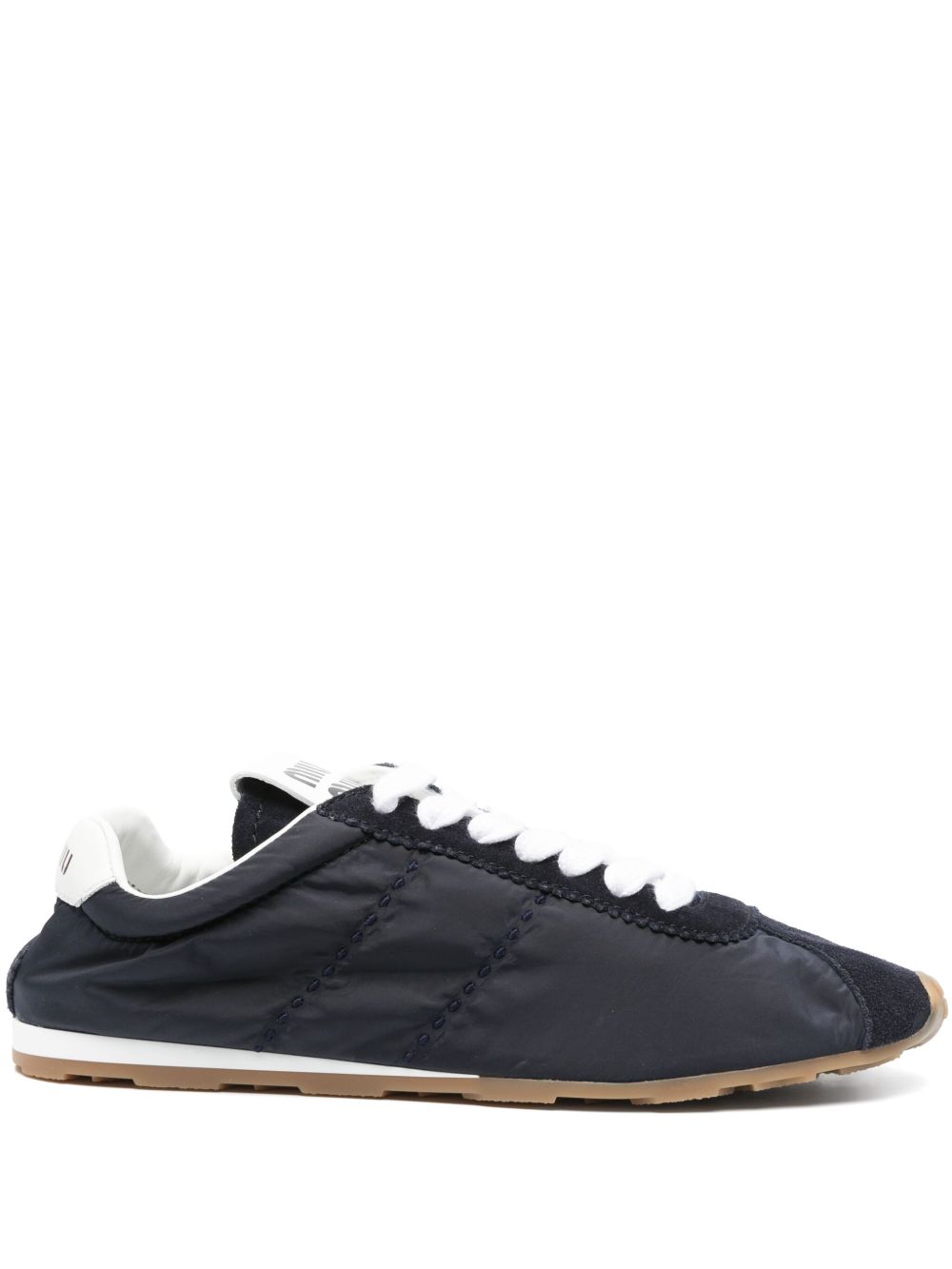 Miu Miu Women Plume Nylon And Leather Sneakers