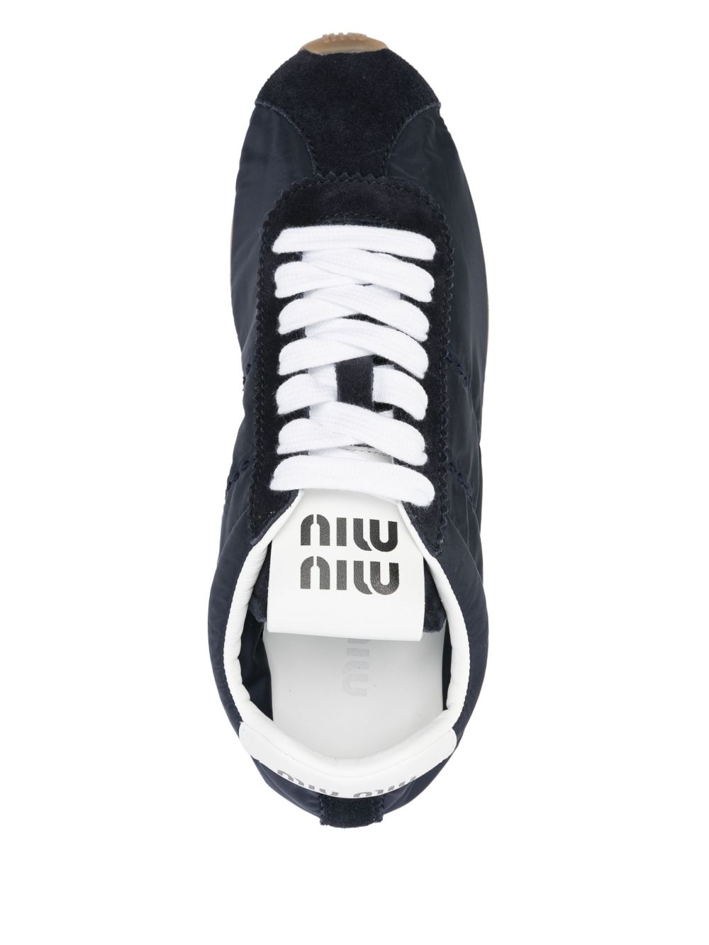 Miu Miu Women Plume Nylon And Leather Sneakers