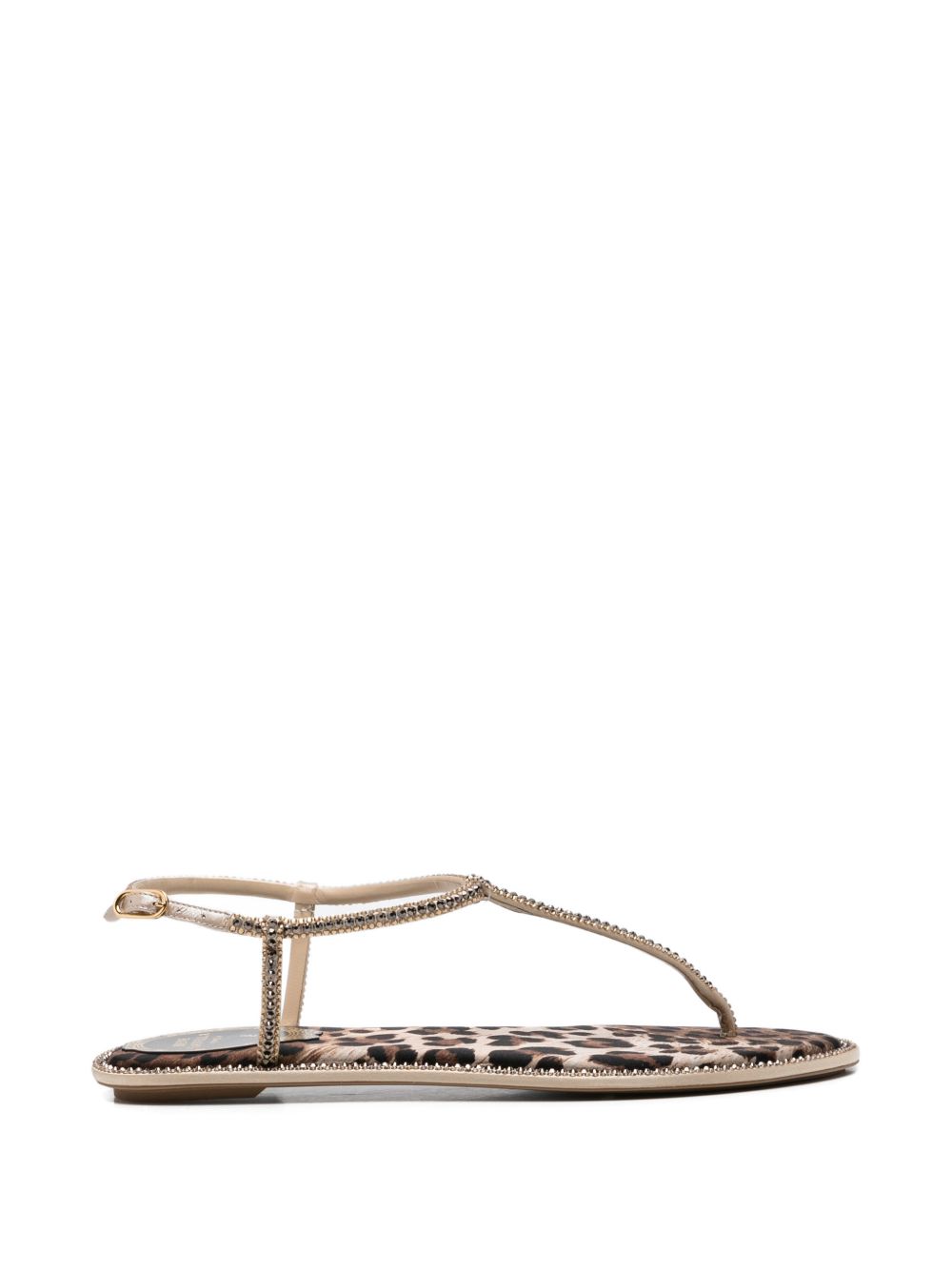 René Caovilla Women Diana Leather Flat Sandals