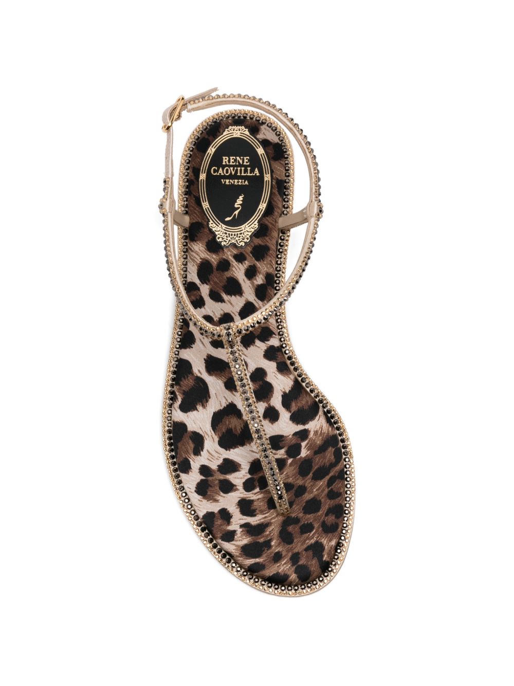René Caovilla Women Diana Leather Flat Sandals