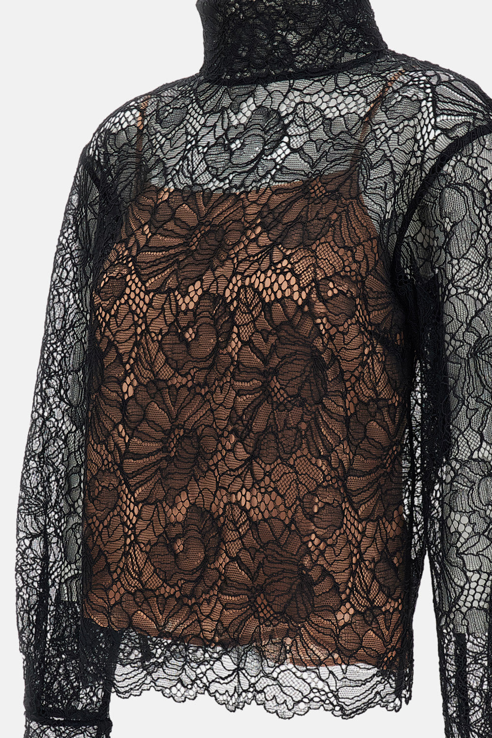 Rotate Women Lace Long Sleeve Blouse