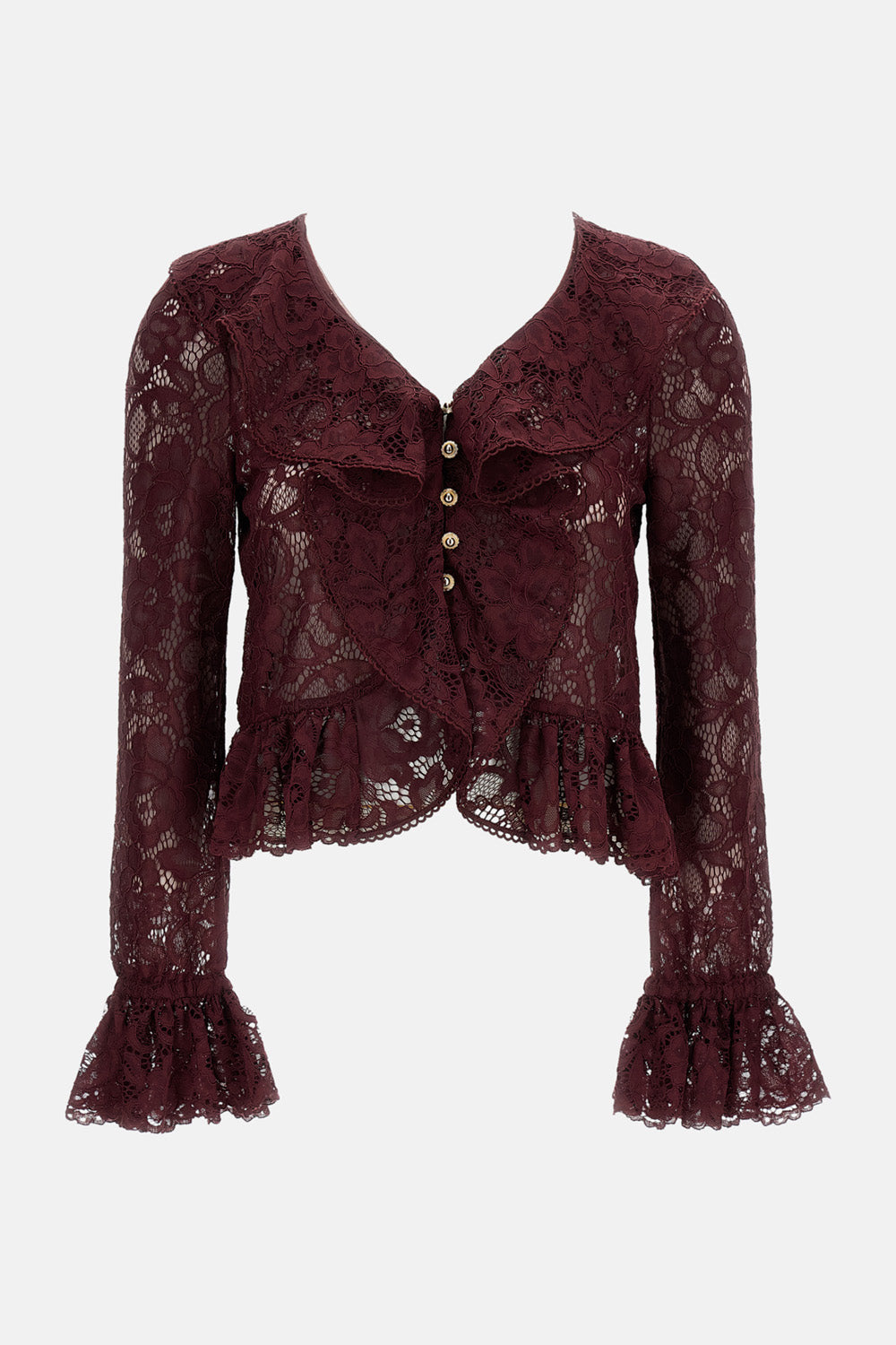 Self-Portrait Women Lace Ruffle Top