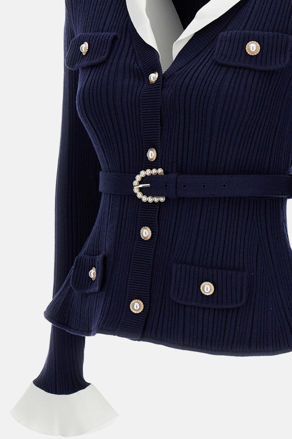 Self-Portrait Women Ribbed Knit Cardigan