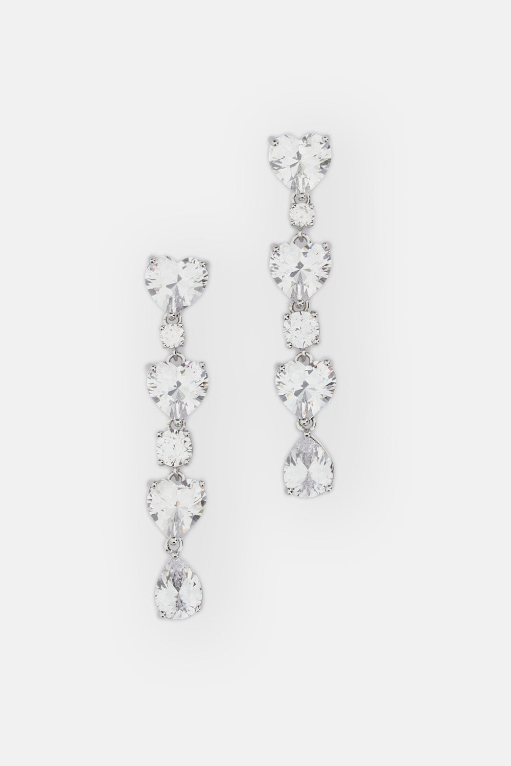 Self-Portrait Women Crystal Heart Tiered Earrings