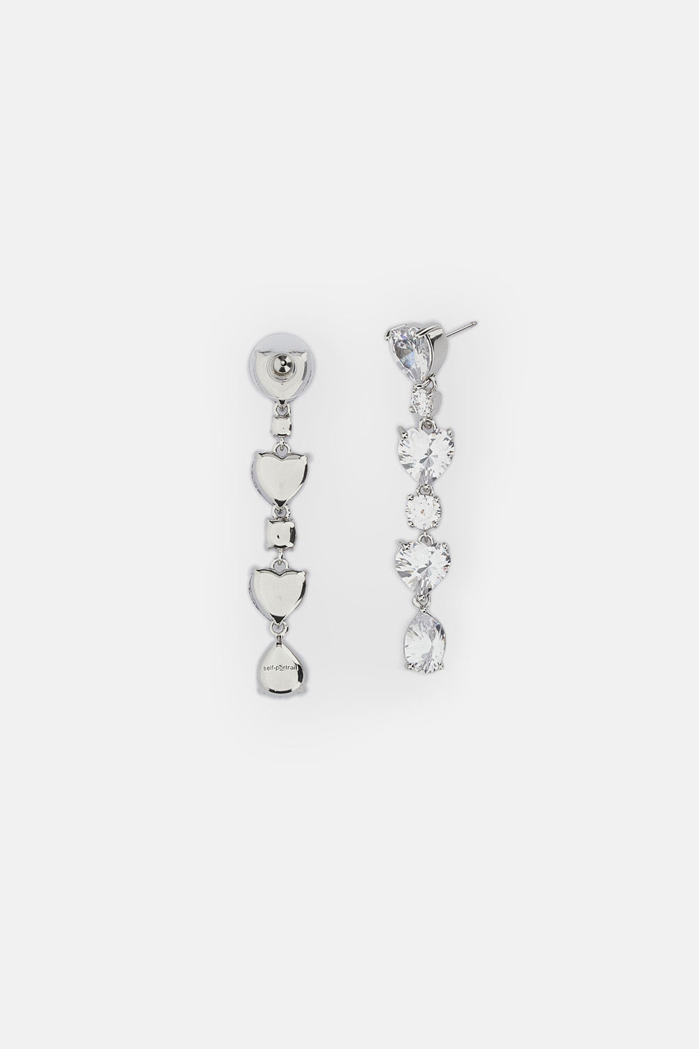 Self-Portrait Women Crystal Heart Tiered Earrings
