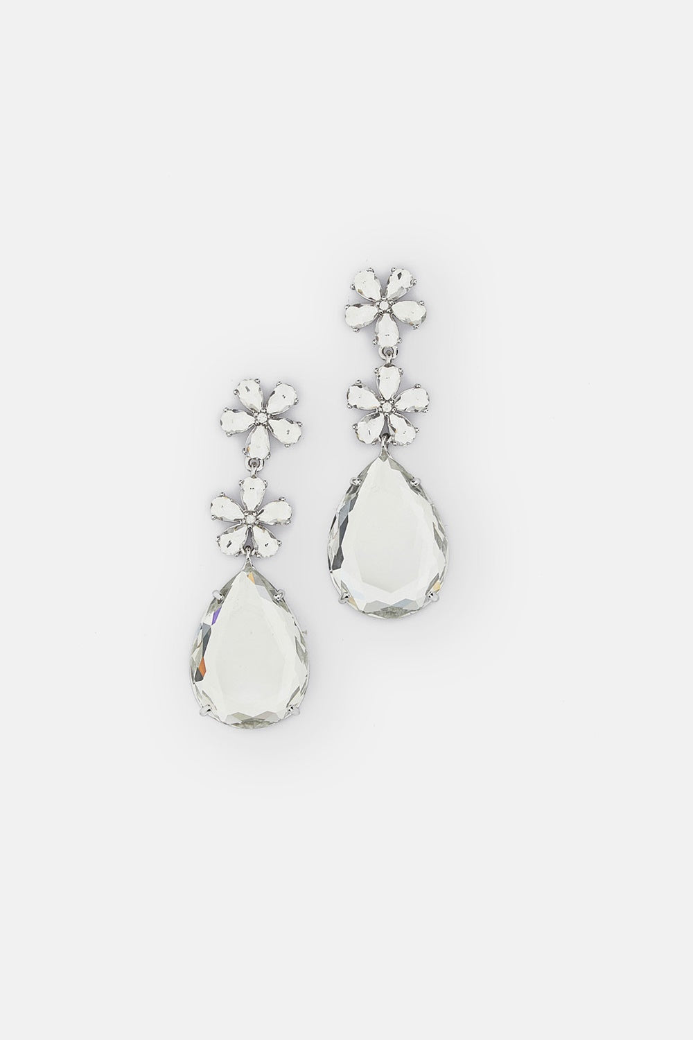 Self-Portrait Women Crystal Flower Tiered Earrings