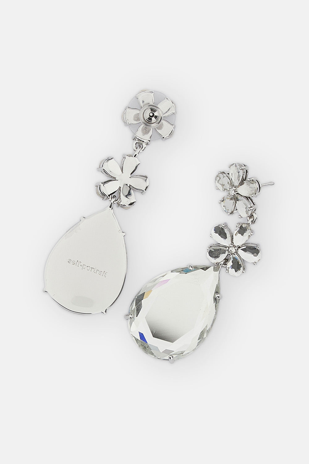 Self-Portrait Women Crystal Flower Tiered Earrings