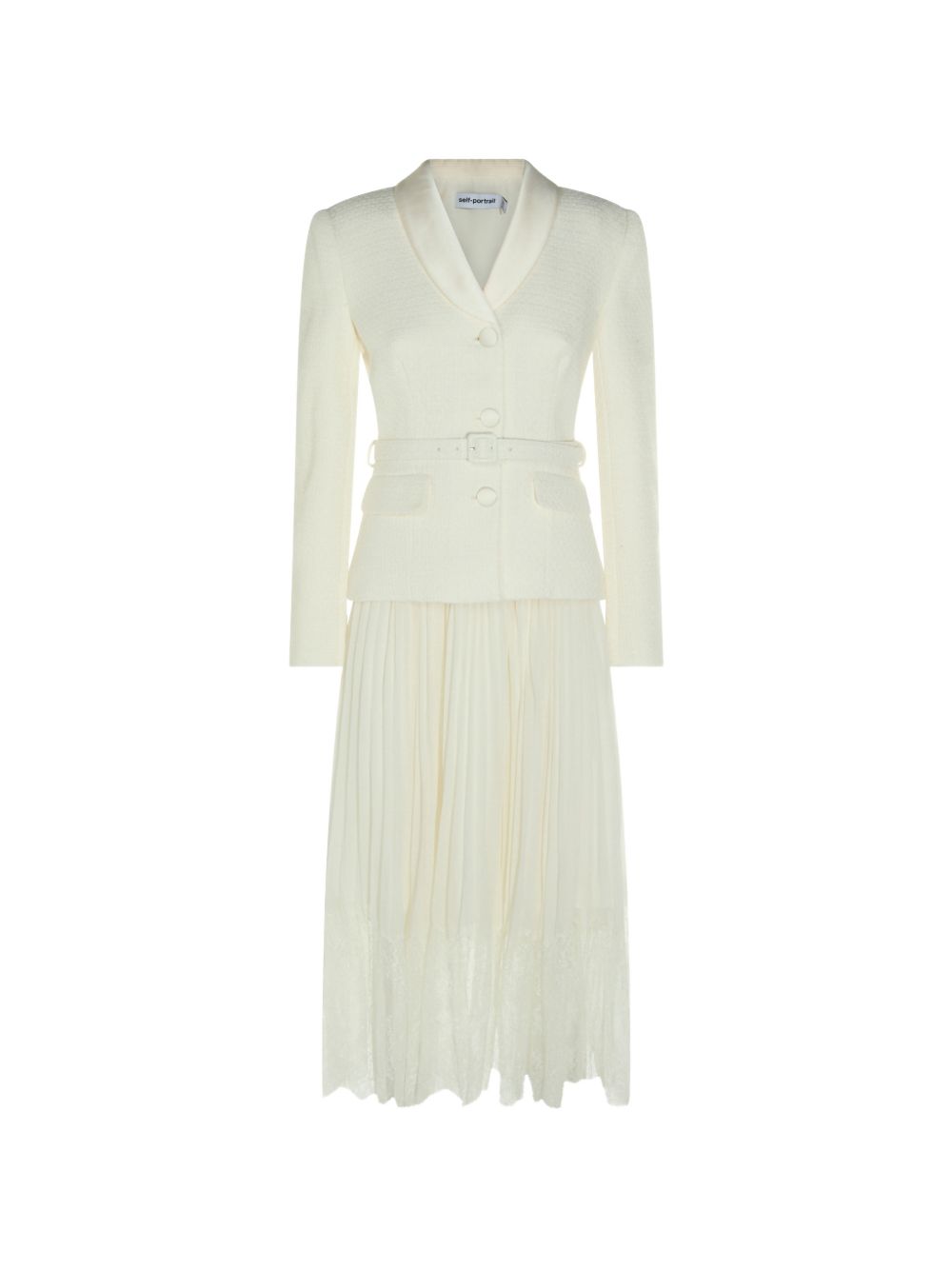 Self Portrait Women Shawl Collar Midi Dress