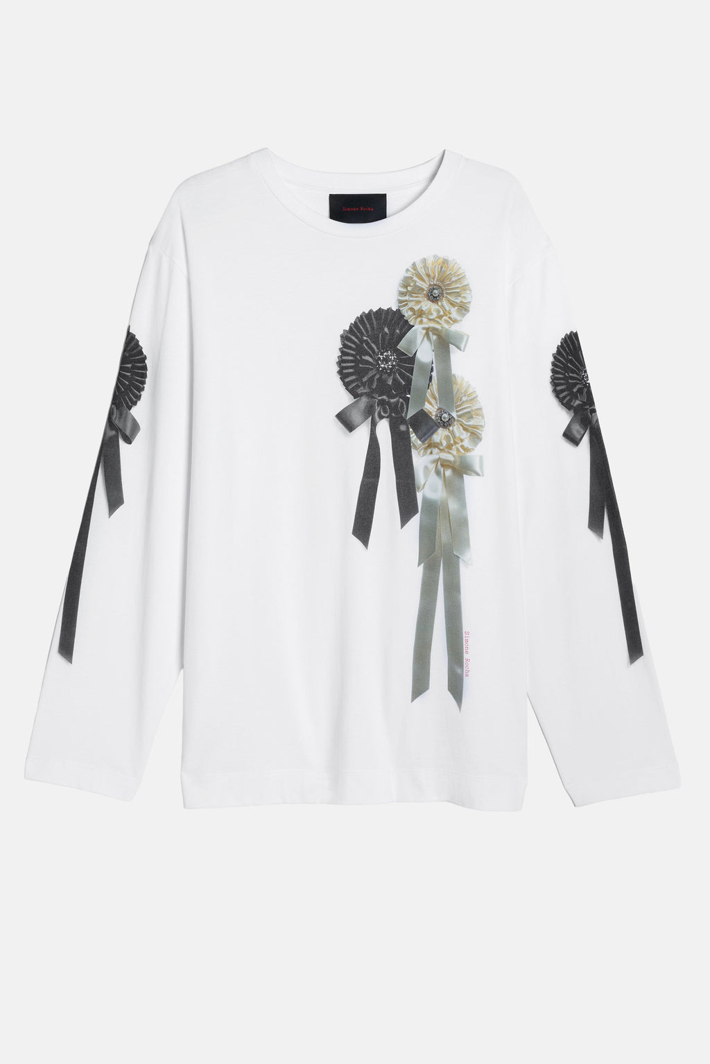 Simone Rocha Women Ribbon Rosette Print Long Sleeve T-Shirt