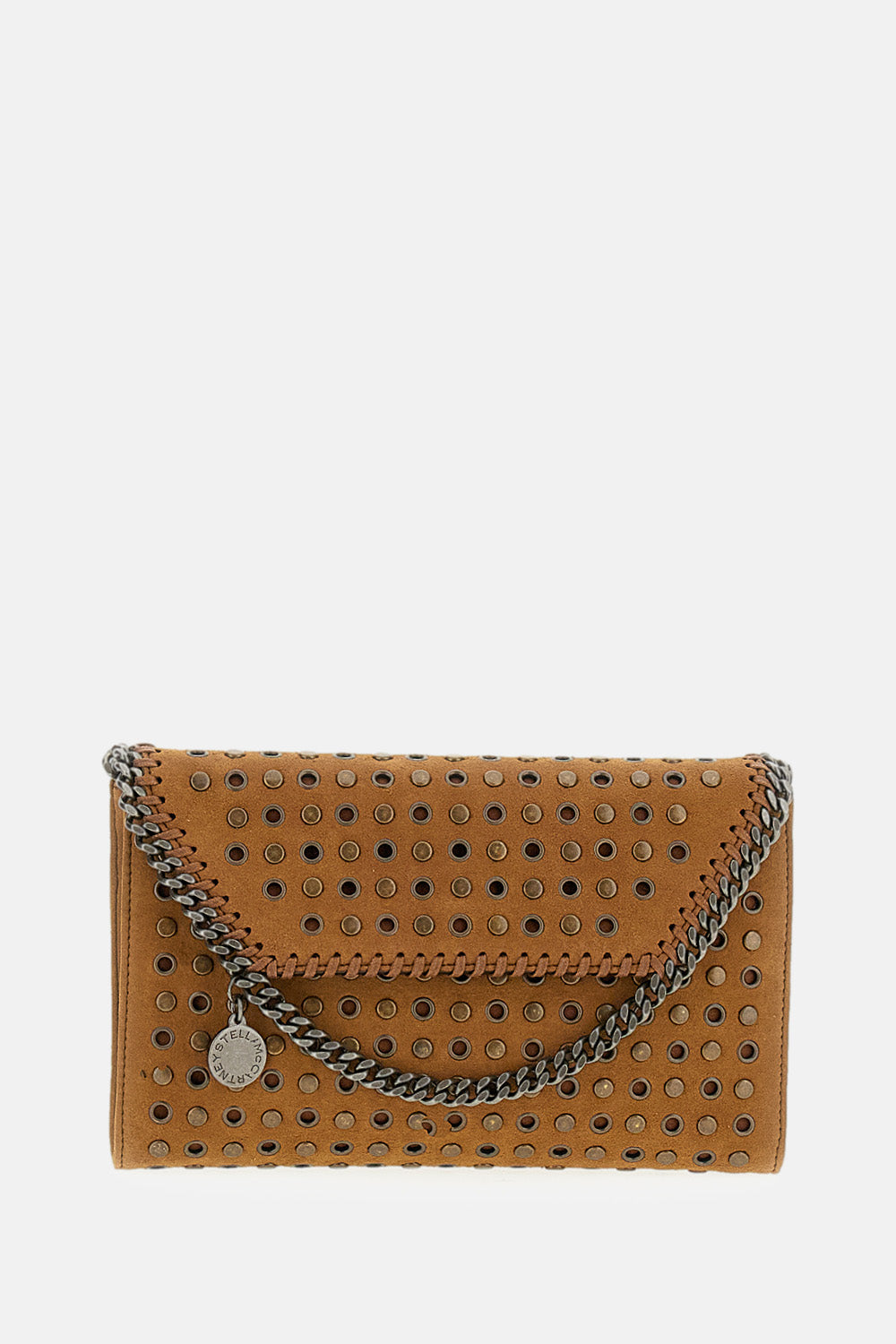Stella Mccartney Women Falabella Wallet W/ Chain Bag Alter Suede W/Studs &Amp; Eyelets