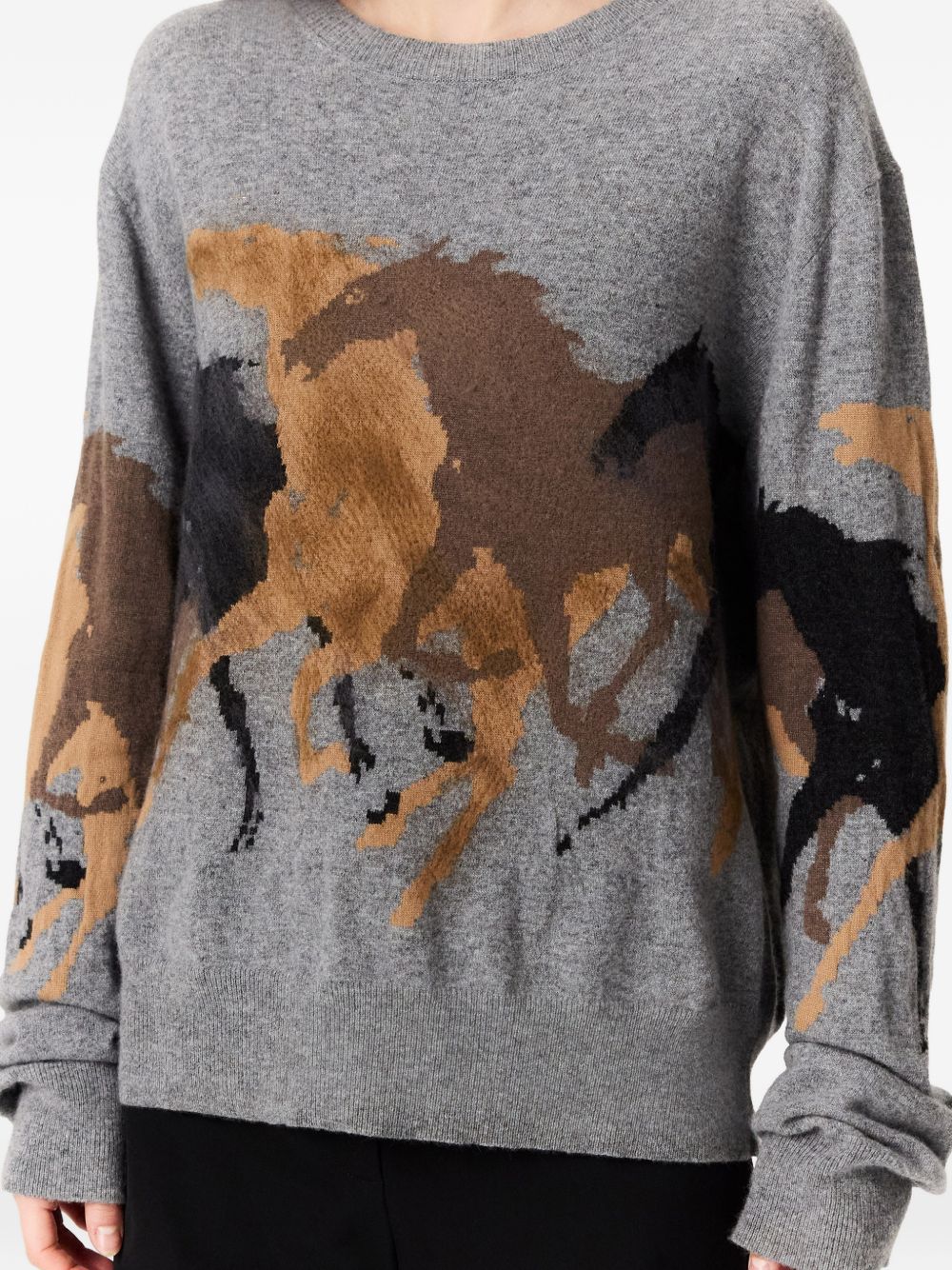 Stella Mccartney Women Racing Horses Wool Jumper