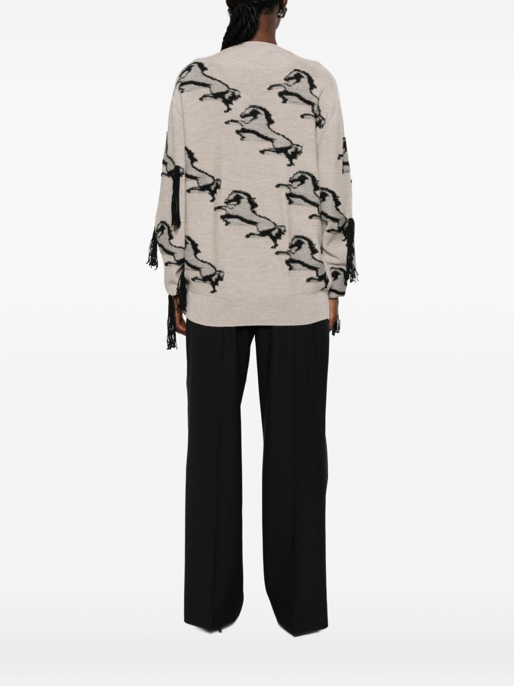Stella Mccartney Women Embroidered Horse Wool Jumper
