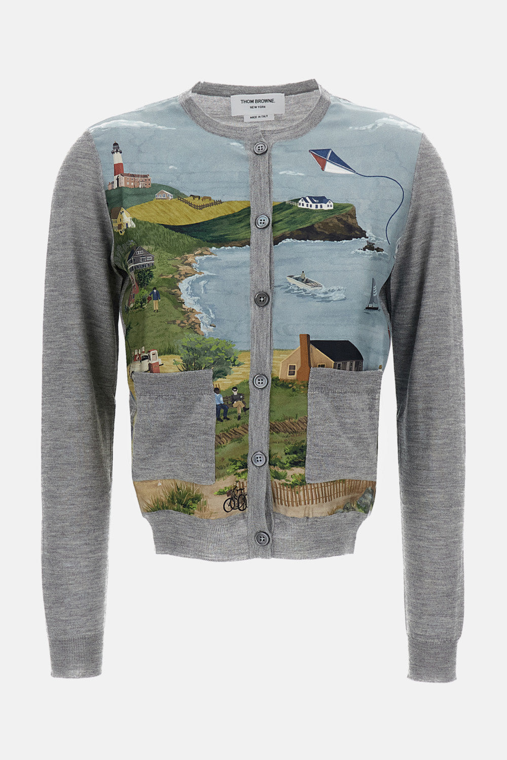 Thom Browne Women Crew Neck Cardigan In Cashmere Silk