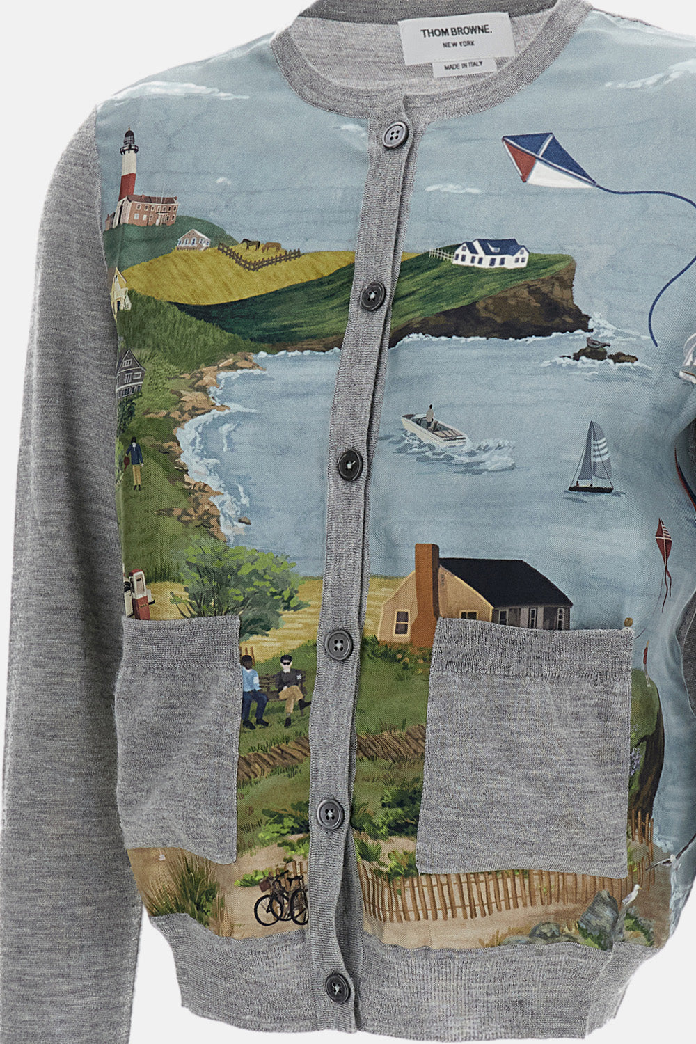 Thom Browne Women Crew Neck Cardigan In Cashmere Silk