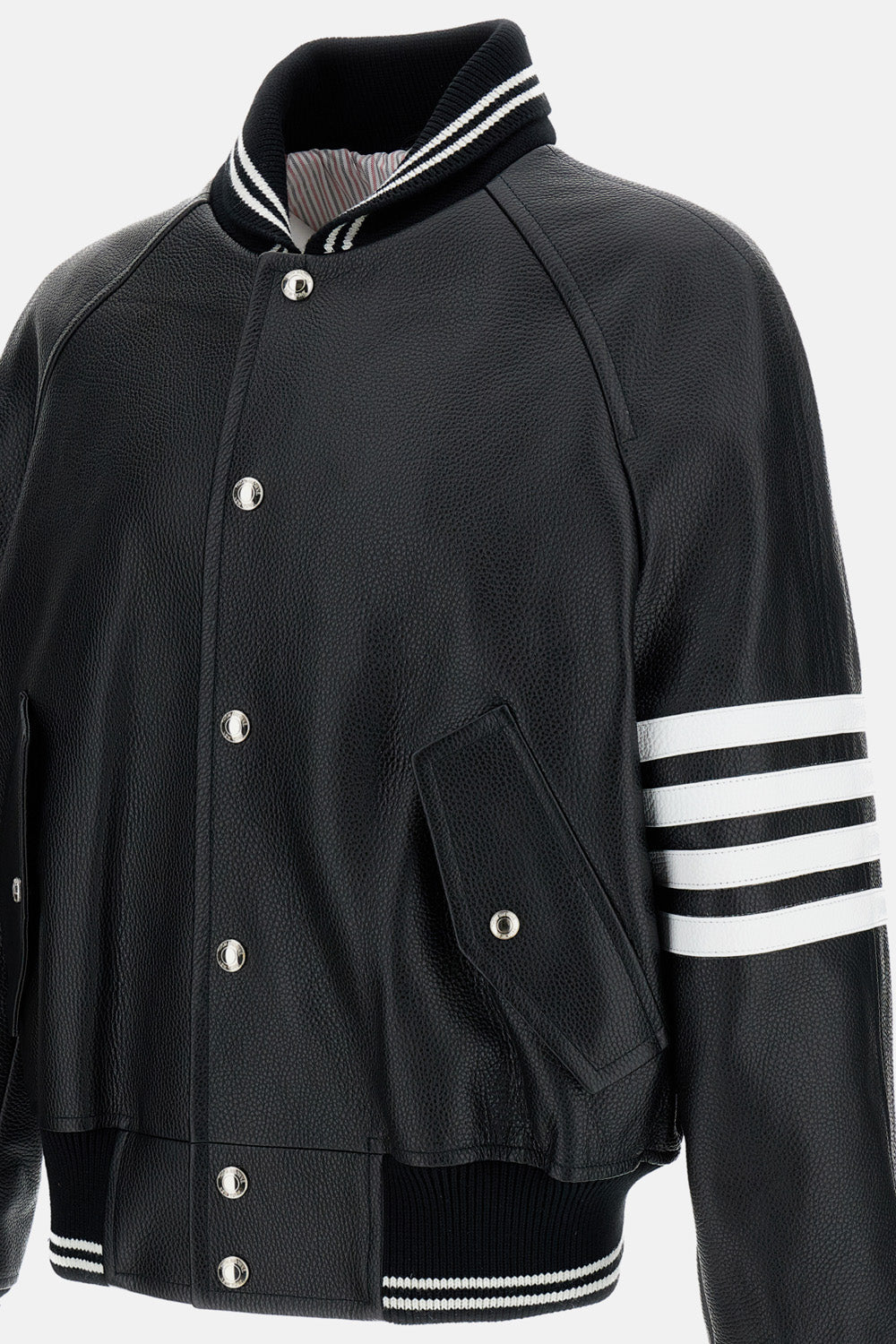 Thom Browne Men Oversized Leather Bomber Jacket